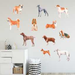 Animal Wall Sticker - Watercolour Dogs Set Art - thumbnail 2