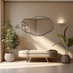 Irregular Shaped Mirror, Modern Asymmetrical Wall Bathroom Custom Design Gifts For Couples, Gift Wife - thumbnail 2