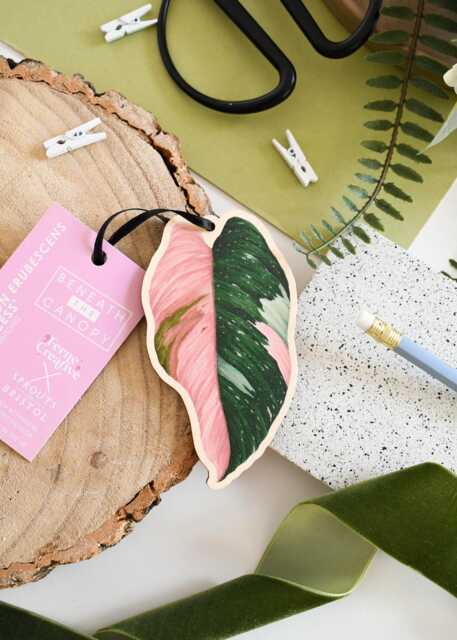 Pink Princess Philodendron Wooden Hanging Plant Holder, Indoor Botanical Wall Decor, Unique Greenery Display, Gift For Lovers - image 1
