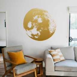Moon Decal Golden - Gold Foil Art Wall Sticker Stickers Skumoongold - thumbnail 3