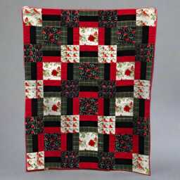 "Poinsettia Parade Quilt Pattern - Festive Floral Throw - 42"" X 54" - thumbnail 4