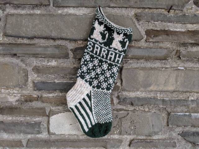 Cat Christmas Stocking - Hand Knit, Fair Isle, Vintage Inspired Knit With The Wind - image 1