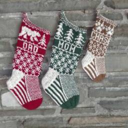 Cat Christmas Stocking - Hand Knit, Fair Isle, Vintage Inspired Knit With The Wind - thumbnail 4