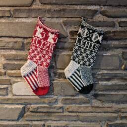 Cat Christmas Stocking - Hand Knit, Fair Isle, Vintage Inspired Knit With The Wind - thumbnail 3