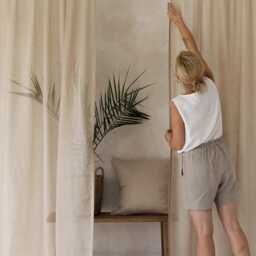 Natural Sheer Curtain Panel, Rod Pocket, Linen Curtains, Custom Drapes, Voile - thumbnail 3