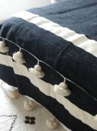 Moroccan Blanket Wit Handloomed, Throw, Bohemian Blanket, Berber Wool Hand Woven, Handmade Bed Spread, Cover