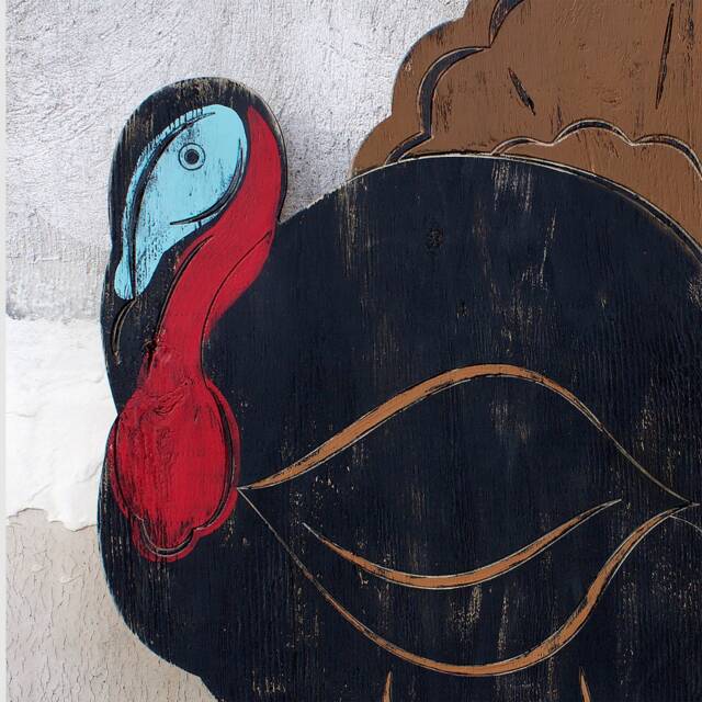 Thanksgiving Turkey Decor Wooden Wall Art Door Sign Bird Holiday - image 1