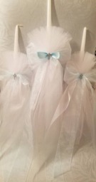 Greek Orthodox Baptism Candle Lambada Christening Baby Blue & White Boy - thumbnail 3