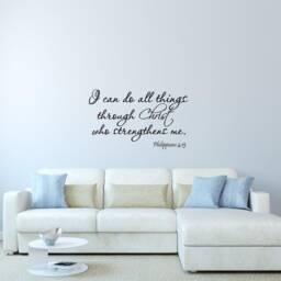 I Can Do All Things Through Christ Who Strengthens Me Wall Decal Philippians 413 Bible Decals Vwaq??-Ed8-V1 - thumbnail 1