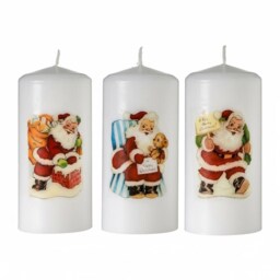 Personalised Vintage Santa Pillar Candle, Handmade Unscented Christmas Candle. - Ddp To Usa - thumbnail 2