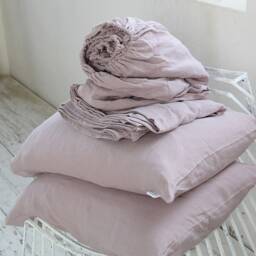 Queen Linen Sheet Set, Wood Rose Linen Bedding Set Of 6 Pcs, 4 Pillowcase & 2 - thumbnail 2