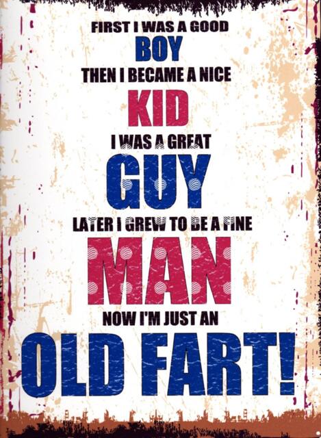 Funny Old Fart Metal Wall Sign Retro Man Cave Decor