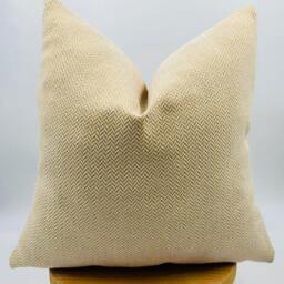 Yellow Herringbone Pillow Cover, Woven Throw Cover, Fall Decor, Herringbone Euro Sham, Yellow & White Pillowcase, Halloween Gift, 20x20 - thumbnail 4