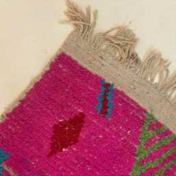 Hand Knotted Pink Berber Rug Moroccan Sheep Wool Carpet - thumbnail 3