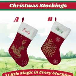 Personalized Xmas Stocking - Customised Embroidered Family Christmas Reindeer & Snowflake Sequin Pattern Holidays Gift - thumbnail 2