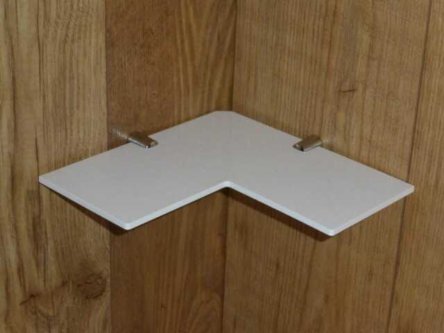 Gloss White Corner Shelf With Chrome Fittings Modern Shelves Multiple Sizes Cascading Available Bathroom Shelving Office Living - image 1