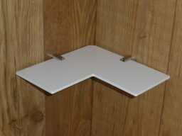 Gloss White Corner Shelf With Chrome Fittings Modern Shelves Multiple Sizes Cascading Available Bathroom Shelving Office Living - thumbnail 1