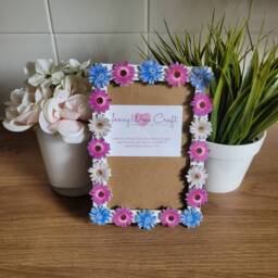 Colourful Wooden Daisy Button Photo Frame 4 X 6 Inches - thumbnail 2