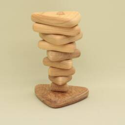 Handmade Wooden Triangle Stacking Pyramid Montessori Baby Toy - thumbnail 1