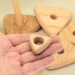 Handmade Wooden Triangle Stacking Pyramid Montessori Baby Toy - thumbnail 2