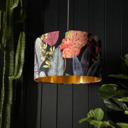 Acid Jungle Handmade Lampshade With Metallic Gold Lining. A Psychedelic Treat For Your Interiors