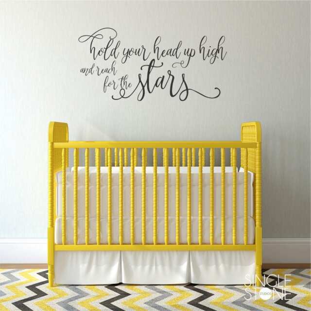 Reach For The Stars Nursery Wall Decal Inspirational Quote - image 1