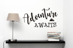 Adventure Awaits Wall Decal, Home Decor, Sticker, Stickers, Wall Quote Stickers - thumbnail 1