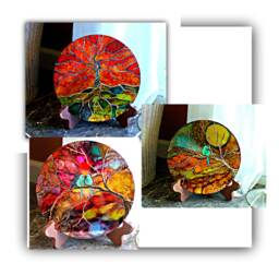 Hand Painted Metal Wall Art Blue Birds & Floral Decor - thumbnail 1