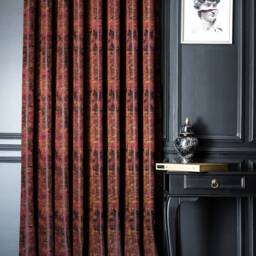 striped Patterned Curtain Panel Burgundy Red, Custom Size - thumbnail 2