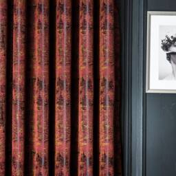 striped Patterned Curtain Panel Burgundy Red, Custom Size - thumbnail 3