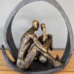 Couple Reading Sculpture, Modern Love Ornament, Romantic Figurine, Anniversary Or Wedding Gift - thumbnail 2