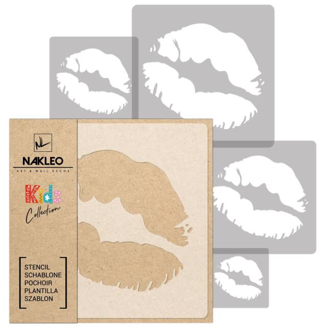 Lips Wall Stencil Set Reusable Plastic Template For Kids Decor - image 1