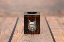 Cairn Terrier - Wooden Candlestick With Dog, Souvenir, Decoration, Limited Edition, Collection - thumbnail 1