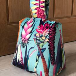 Botanical Velvet Door Stop 3 Colour Choice Navy Black Aqua - thumbnail 2