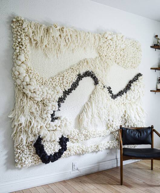 Contemporary Fiber Wall Sculpture - Abstract Wool Artwork in Warm Neutrals Sculptural Textile Art Installation - image 1