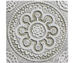 Suzani Wall Decoration Made From Ceramic For Exterior Art, Hanging, Handmade Tile Bathroom, #2 30cm Beige&white - thumbnail 1