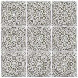 Suzani Wall Decoration Made From Ceramic For Exterior Art, Hanging, Handmade Tile Bathroom, #2 30cm Beige&white - thumbnail 3