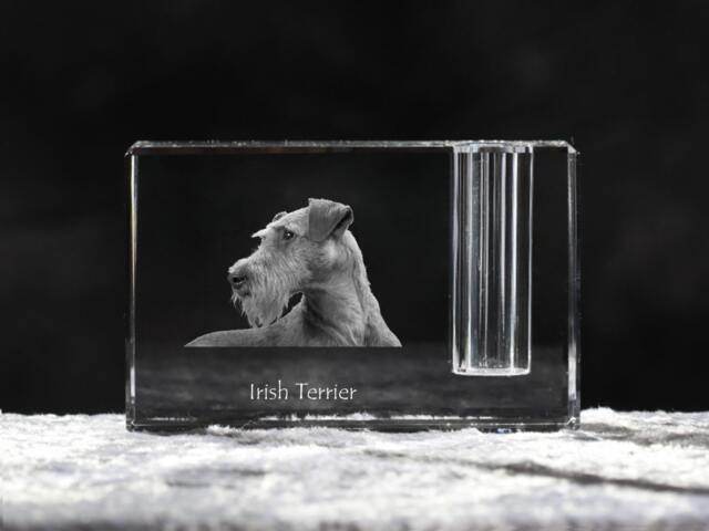Irish Terrier, Crystal Pen Holder With Dog, Souvenir, Decoration, Limited Edition, Collection - image 1