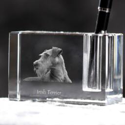 Irish Terrier, Crystal Pen Holder With Dog, Souvenir, Decoration, Limited Edition, Collection - thumbnail 2