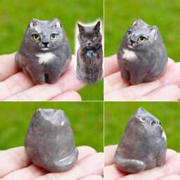 Custom Ceramic Cat Figurine Personalized Pet Ornament - thumbnail 3