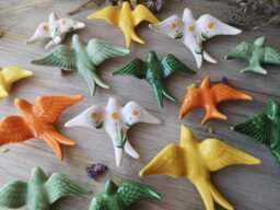 Set Of 15 Portuguese Swallows, Wall Art, Portugal Pottery, Keramik - thumbnail 1