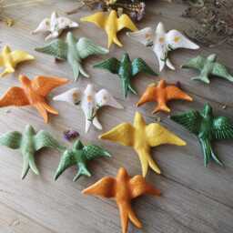 Set Of 15 Portuguese Swallows, Wall Art, Portugal Pottery, Keramik - thumbnail 2
