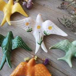 Set Of 15 Portuguese Swallows, Wall Art, Portugal Pottery, Keramik - thumbnail 3