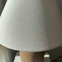 Ceramic Table Lamp Beige Linen Lampshade Textured For Bedside Nightstand Living Room Side - thumbnail 3