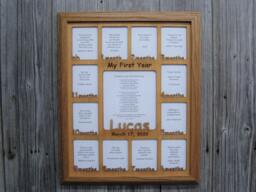 Baby First Year Name Picture Frame - 16x20 New Born Gift, Shower 1st Frame, Gift For Parents - thumbnail 1