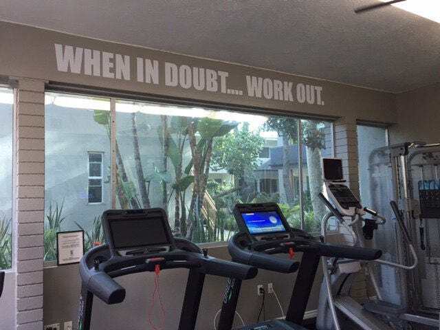 Large Weight Room Wall Decal, Work Out Quote. Decal When in Doubt.... Work Out - image 1