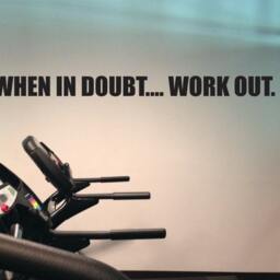 Large Weight Room Wall Decal, Work Out Quote. Decal When in Doubt.... Work Out - thumbnail 3
