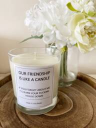Friendship - Funny Quote Candle Jar Scented Sassy Gifts Gift Ideas Best Friend Birthday Xmas Handmade Soy - thumbnail 1