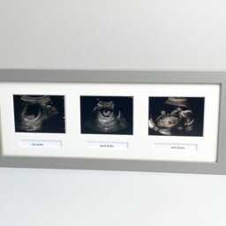 Baby Scan Photo Frame - Multi Aperture For Three Sized Photos & Text Boxes. Handmade.baby Shower - Pregnancy Announcement - thumbnail 3