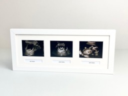 Baby Scan Photo Frame - Multi Aperture For Three Sized Photos & Text Boxes. Handmade.baby Shower - Pregnancy Announcement - thumbnail 1